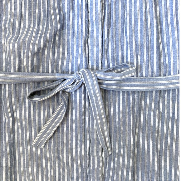 Isabella Sinclair Women's Blue Striped Fit & Flare Dress Tie Waist Size Small - Picture 10 of 11